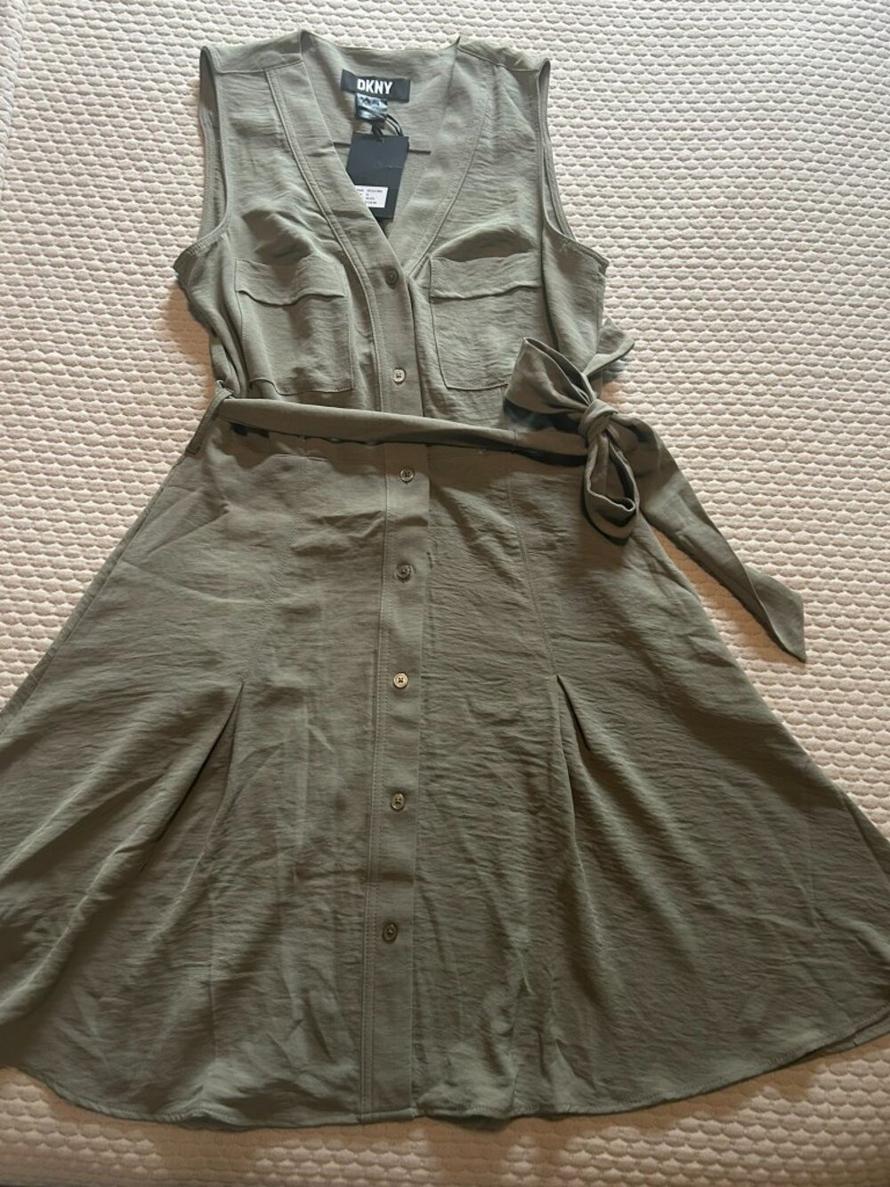 Sleeveless Olive Green DKNY dress NWT